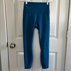 Lululemon Athletica Dark Teal Blue High-Waisted 25" Cropped Leggings Size 6